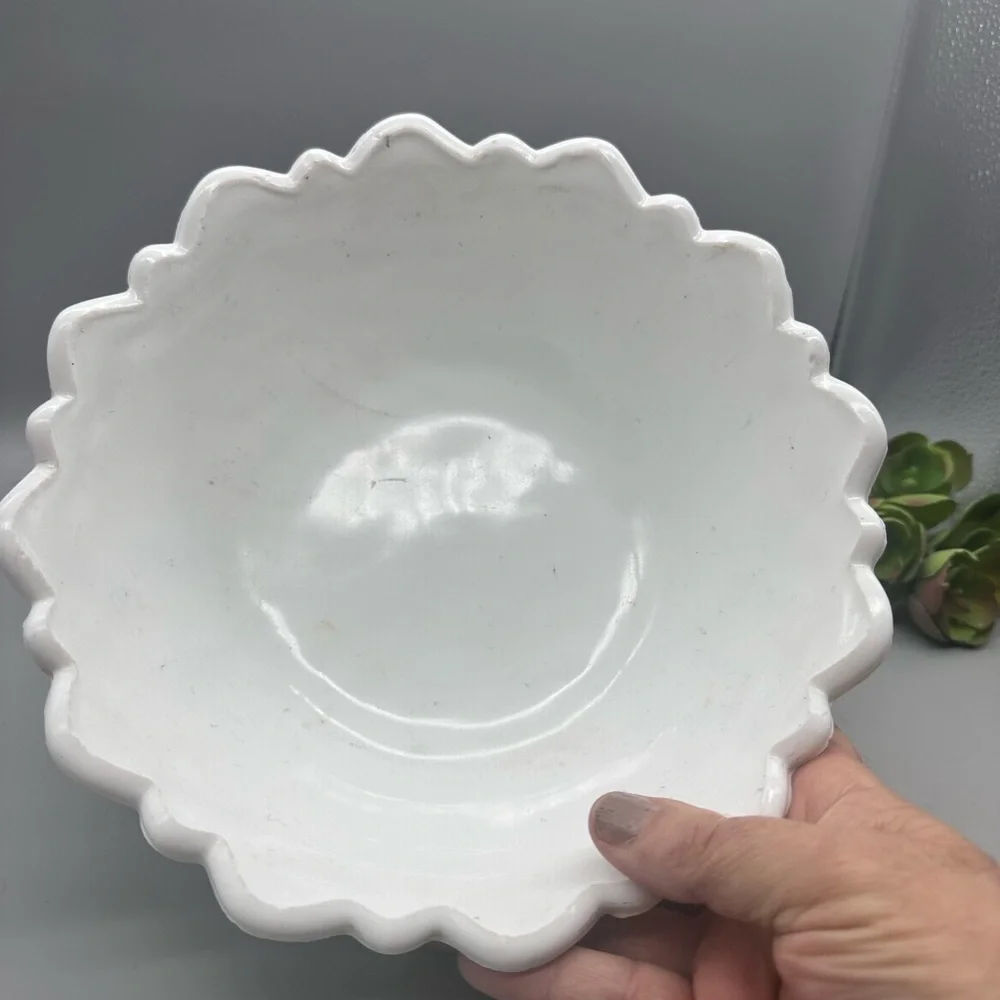 Indiana Glass Wild Rose milk glass footed bowl